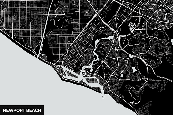 Newport Beach California City Map Print Print