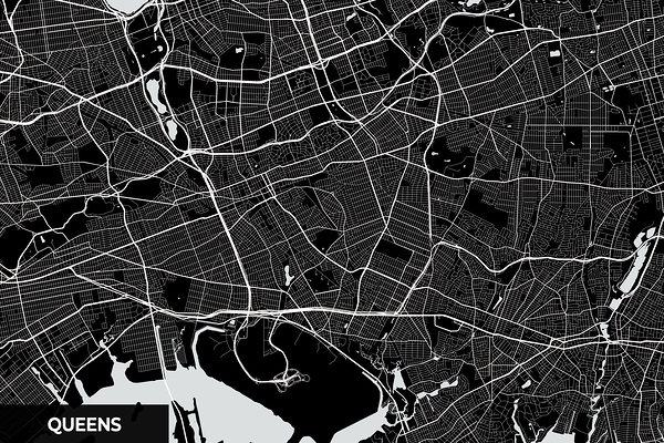Queens New York City Map Print