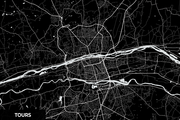 Tours France City Map Print Print