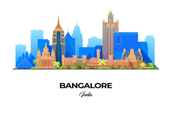 Bangalore India City Skyline Print