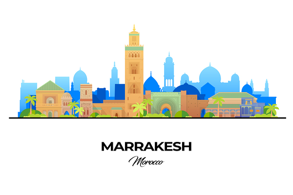 Marrakesh Morocco City Skyline Print Print