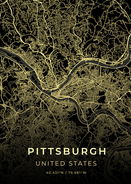 Pittsburgh Pennsylvania City Map Print