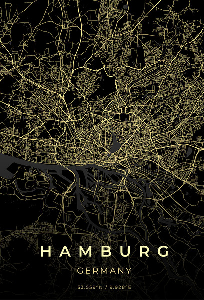 Hamburg Germany City Map Print