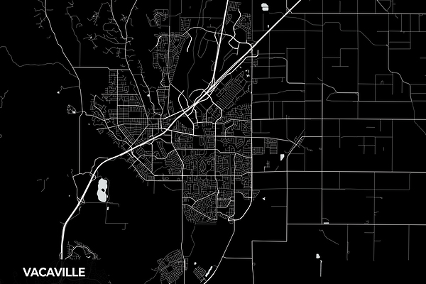 Vacaville California City Map Print Print