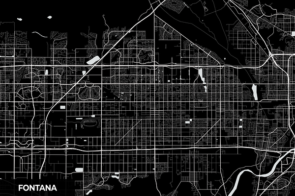 Fontana California City Map Print Print