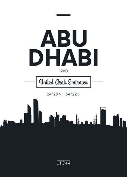 Geometric pattern skyline city Arabian Peninsula Print