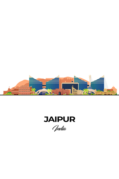 Jaipur India City Skyline Print Print