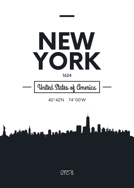 Geometric pattern skyline city America and Europe