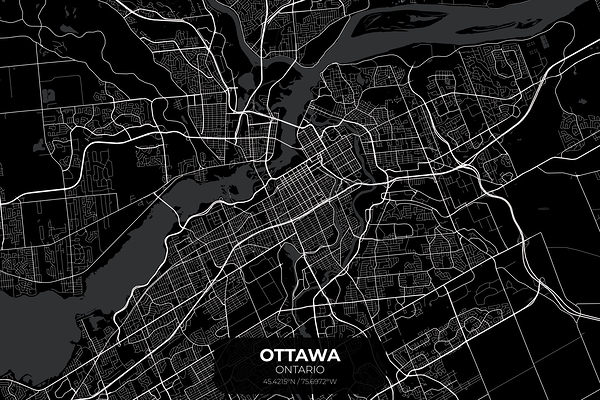Ottawa Ontario City Map Print Print