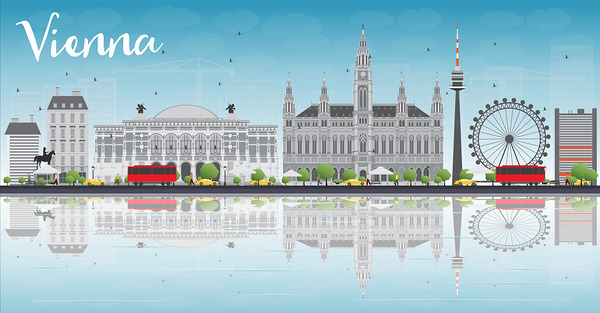 Vienna Austria City Skyline Print Print