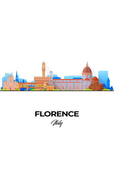 Florence Italy City Skyline Print Print