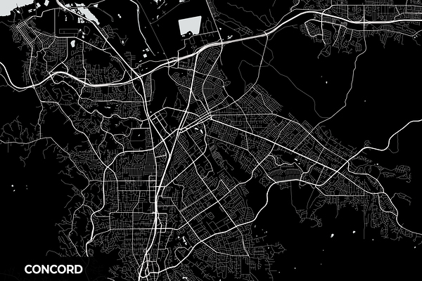 Concord California City Map Print