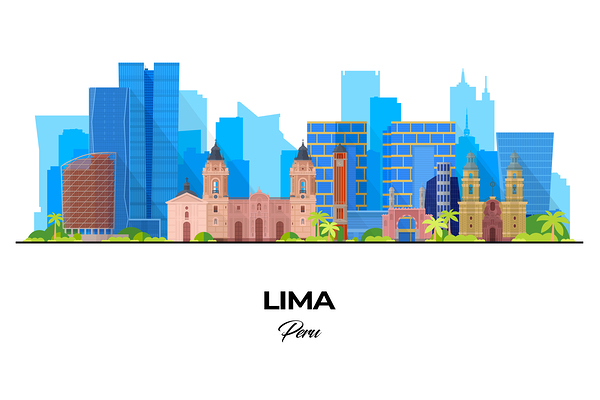 Lima Peru City Skyline Print Print