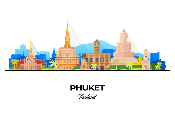 Phuket Thailand City Skyline Print