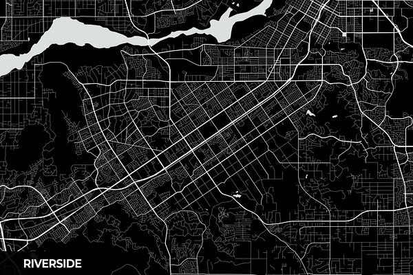Riverside California City Map Print