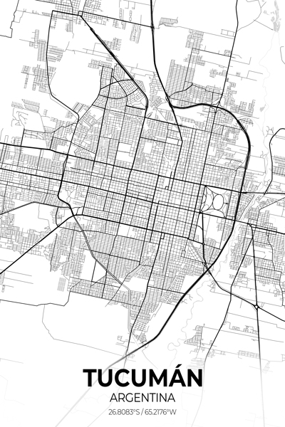 Tucuman Argentina City Map Print Print