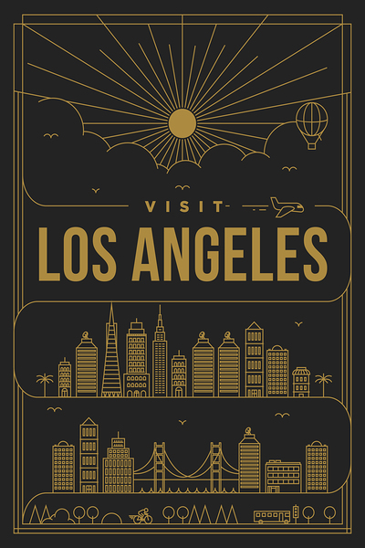 Los Angeles California Travel Print