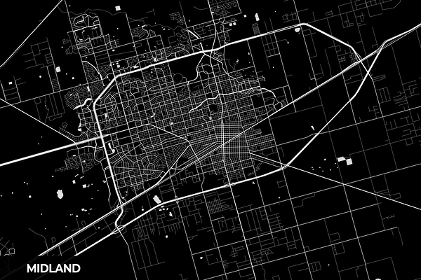 Midland Texas City Map Print Print
