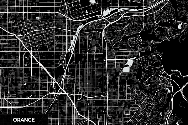 Orange California City Map Print