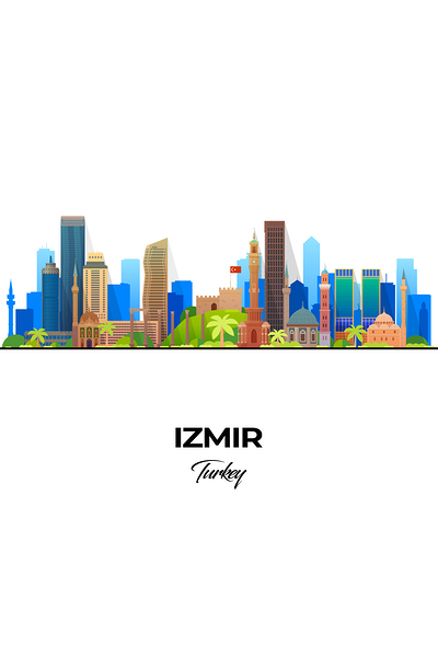 Izmir Turkey City Skyline Print Print