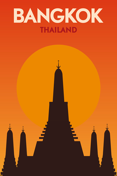 Bangkok Thailand Travel Print Print