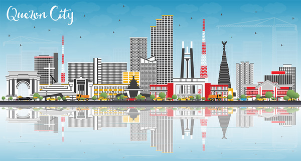 Quezon City Philippines City Skyline Print