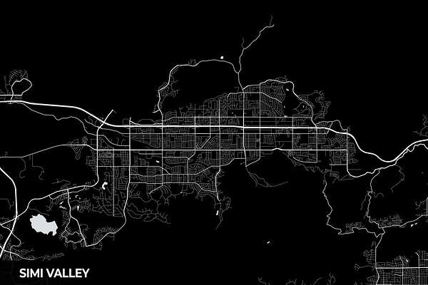 Simi Valley California City Map Print