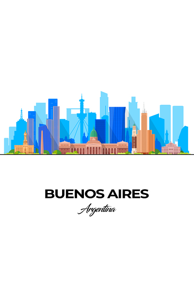 Buenos Aires Argentina City Skyline Print