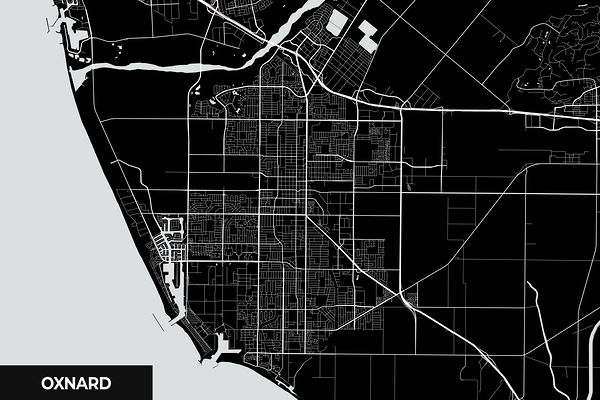 Oxnard California City Map Print
