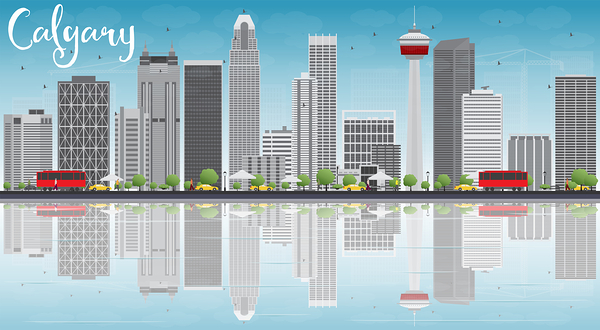 Calgary Alberta City Skyline Print Print