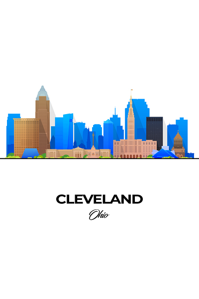 Cleveland Ohio City Skyline Print Print