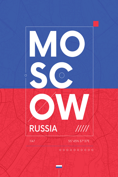 Moscow Russia Travel Print Print