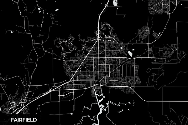Fairfield California City Map Print Print