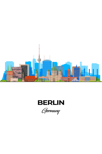 Berlin Germany City Skyline Print
