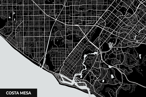 Costa Mesa California City Map Print