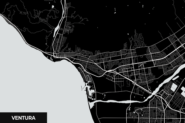 Ventura California City Map Print