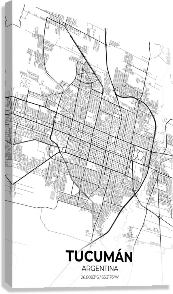 Tucuman Argentina City Map Print Canvas Print