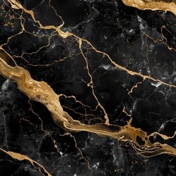 Luxury Black Marble with Gold Veins – Elegant Abstract Modern Wall Art