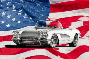 Automotive Print: All American Vette