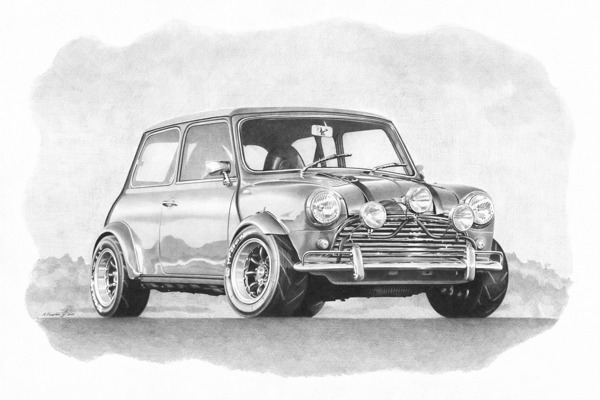 Automotive Print: Timeless Minicooper by R7ART