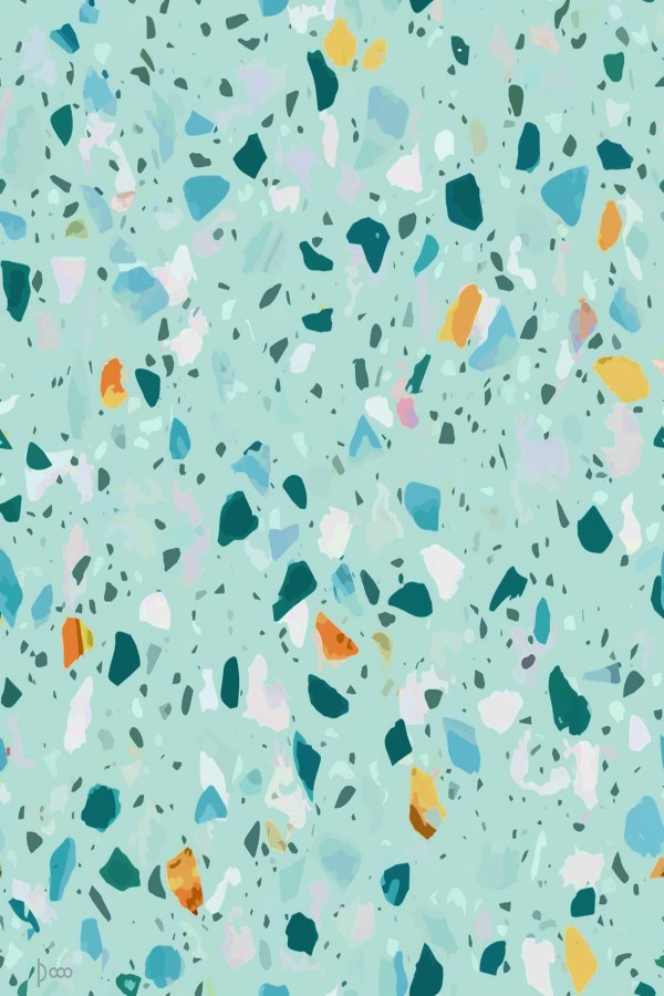 Blue Terrazzo Print