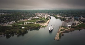 Chi-Cheemaun leaving Owen Sound retro edition