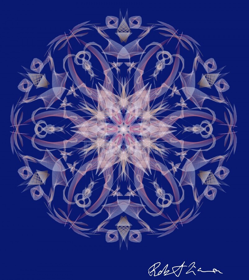 Limited Edition - Blue Mandala Art 1005 by Robi Wall Art