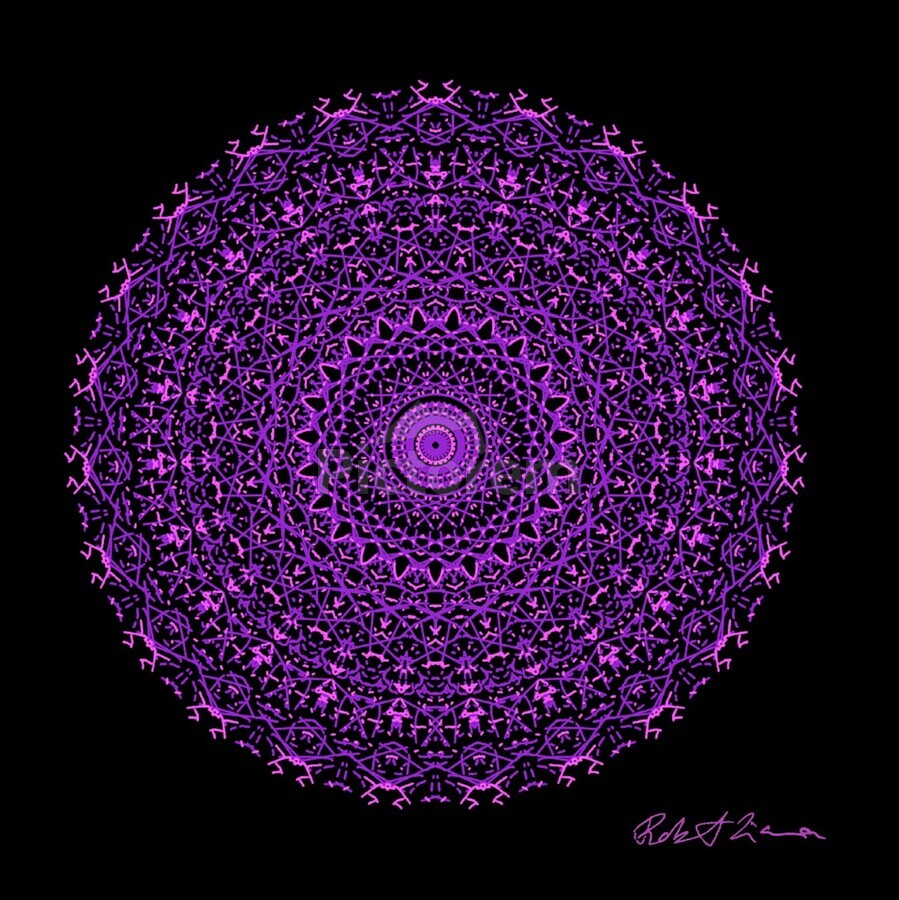 Purple Mandala Art 7001 by Robi Wall Art