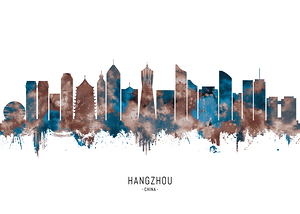 Hangzhou China Skyline Sepia