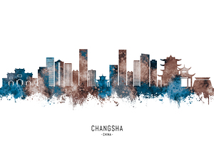 Changsha China Skyline Sepia