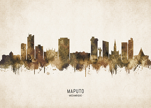 Maputo Mozambique Cityscape Vintage
