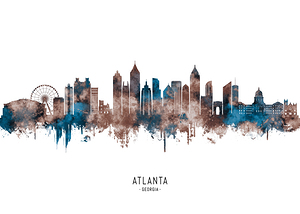 Atlanta Georgia Skyline Sepia