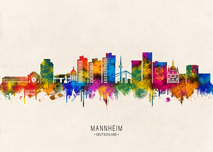 Mannheim Germany Skyline Beige