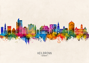 Heilbronn Germany Skyline Beige